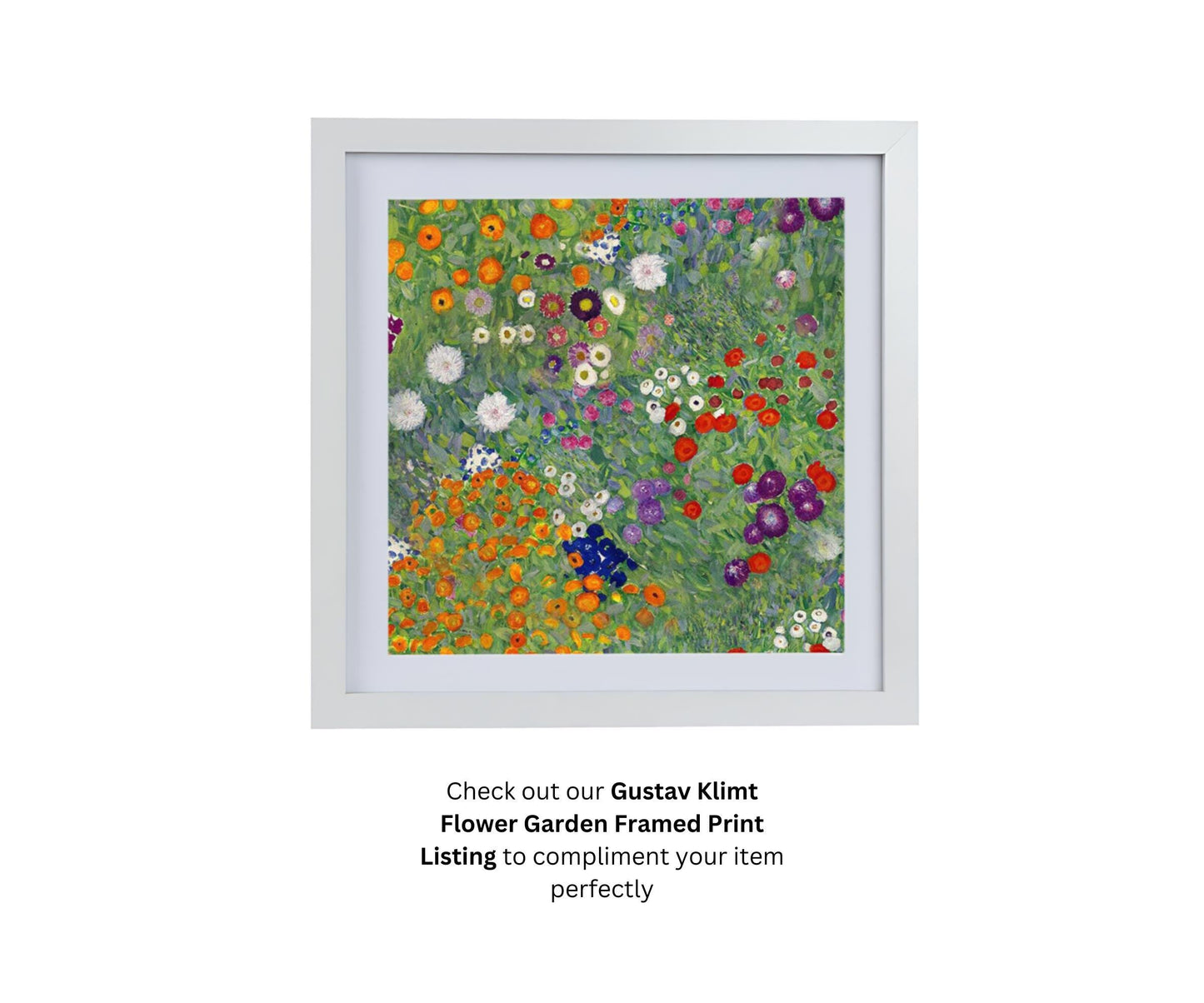 Gustav Klimt Flower Garden Outdoor Cushion with Fillers, Various Size