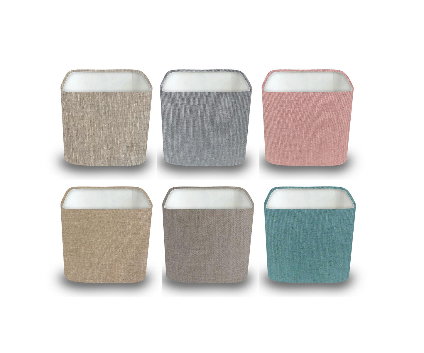 Plain Linen Rounded Square Lampshade, Table/Ceiling