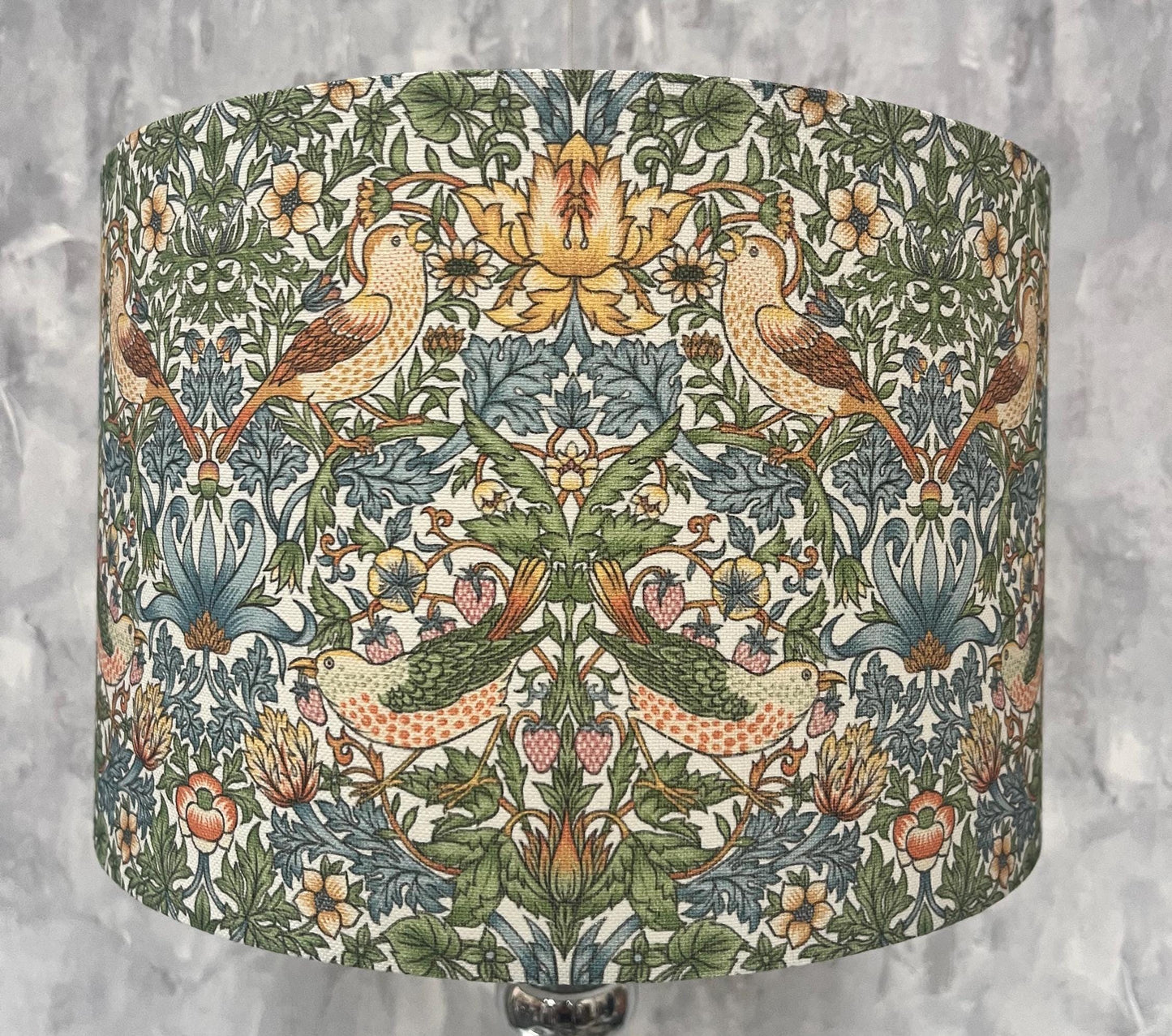 William Morris Strawberry Thief Sky Cylinder Drum Lampshade