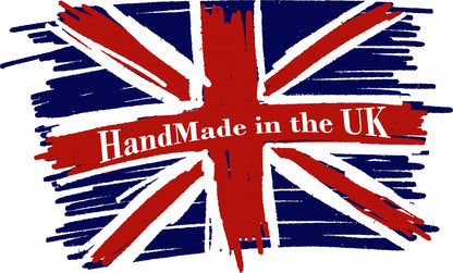 Handmade Stardust Chilli Waste Paper Bin, Made in UK, Abstract Tile Theme, Home Decor Gift, Red, Blue