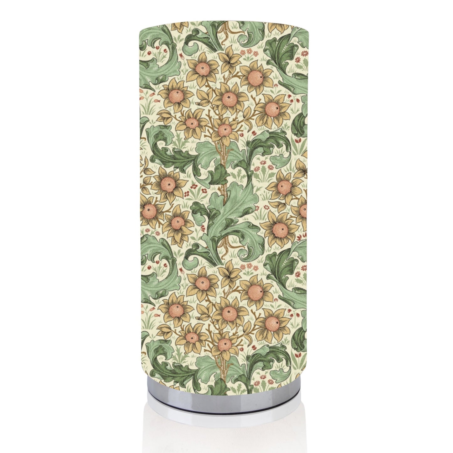 Handmade William Morris Design Chrome base Pad Lamps/Nightlites