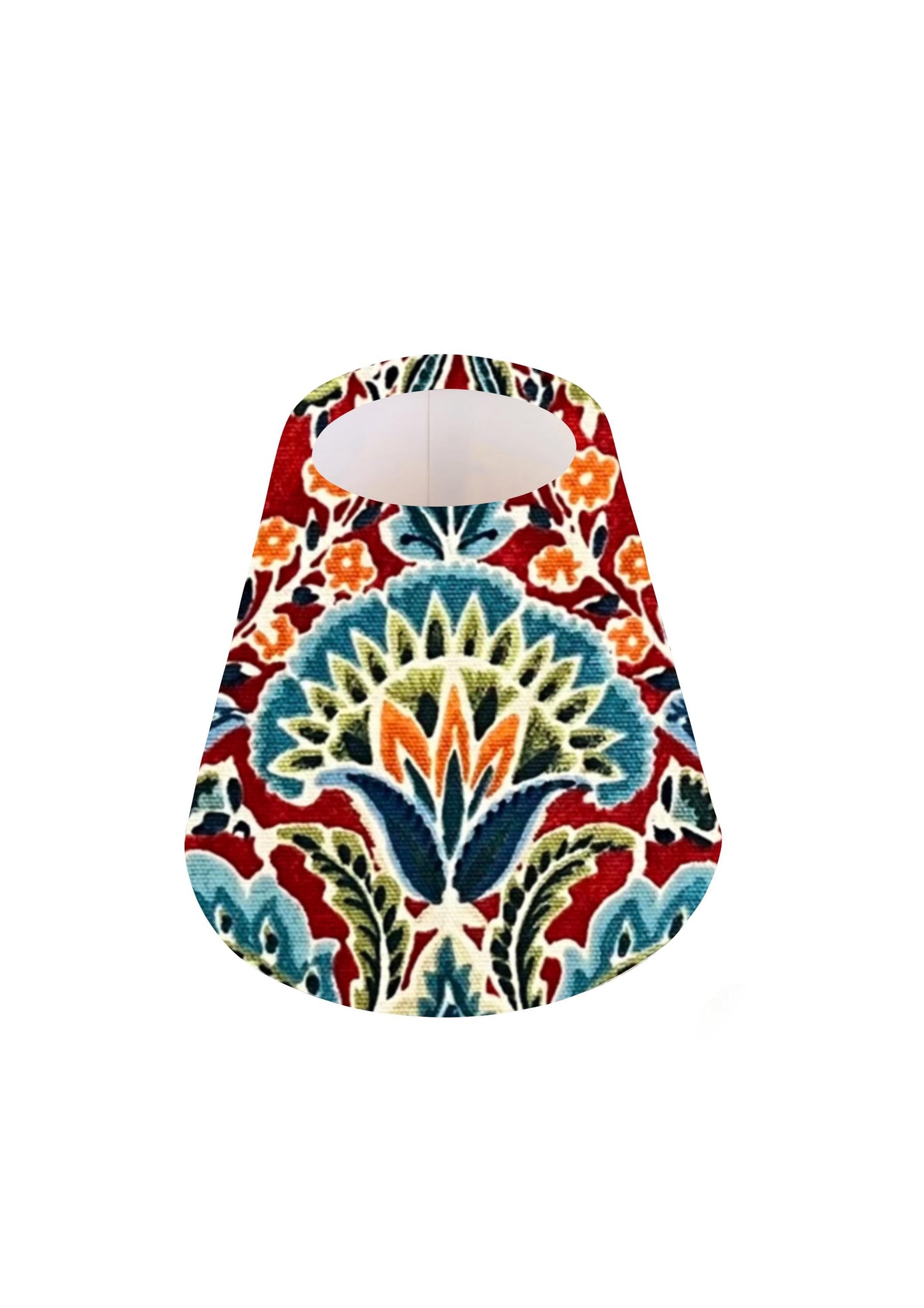 Handmade Rhapsody Ruby CANDLE SHADE Small lamp shade, Vibrant Floral Geometric Home Decor Gift