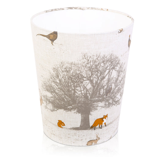 Handmade Fryetts Tatton Stag and Tree Waste Paper Bin, Made in UK, Nature Theme Woodland Animal, Fox, Stag/Deer, Pheasant, Home Decor Gift