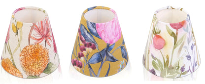 Handmade VOYAGE Floral CANDLE SHADE || Small lamp shade, Colourful Home Decor Gift, Small Light Shade, Made in Uk, Gold, Cream, Pink, Orange