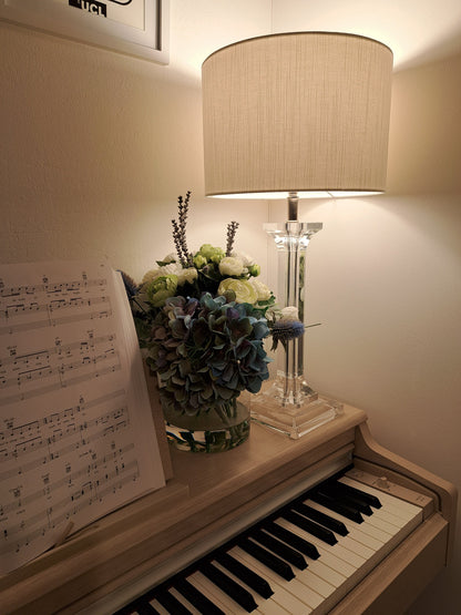 Leanne WHITE Linen Style Cylinder Drum Lampshades