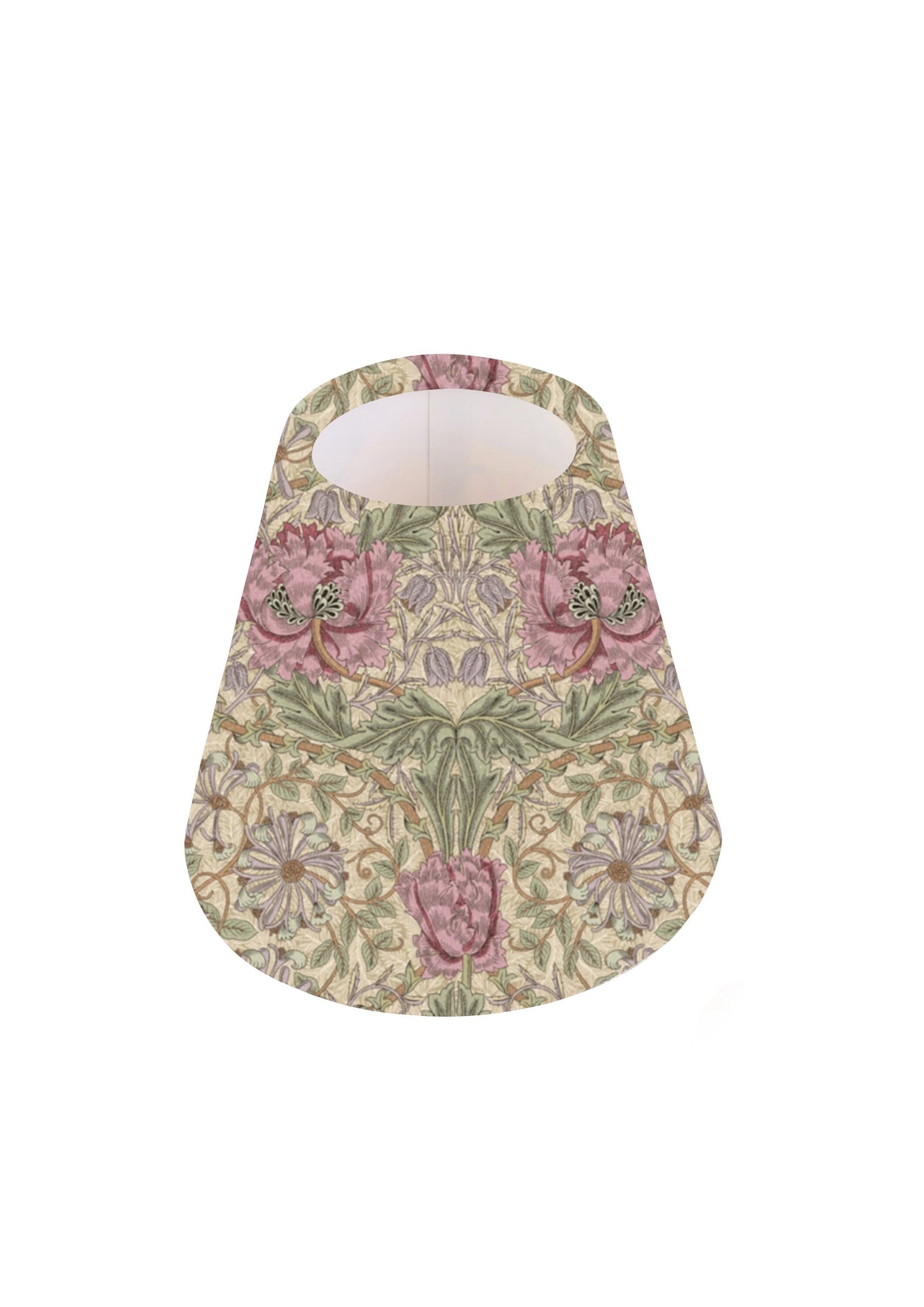 Handmade William Morris Honeysuckle Rose CANDLE SHADE || Small lamp shade, Colourful Home Decor Gift, Small Light Shade, Made in Uk, Green