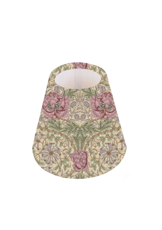 Handmade William Morris Honeysuckle Rose CANDLE SHADE || Small lamp shade, Colourful Home Decor Gift, Small Light Shade, Made in Uk, Green