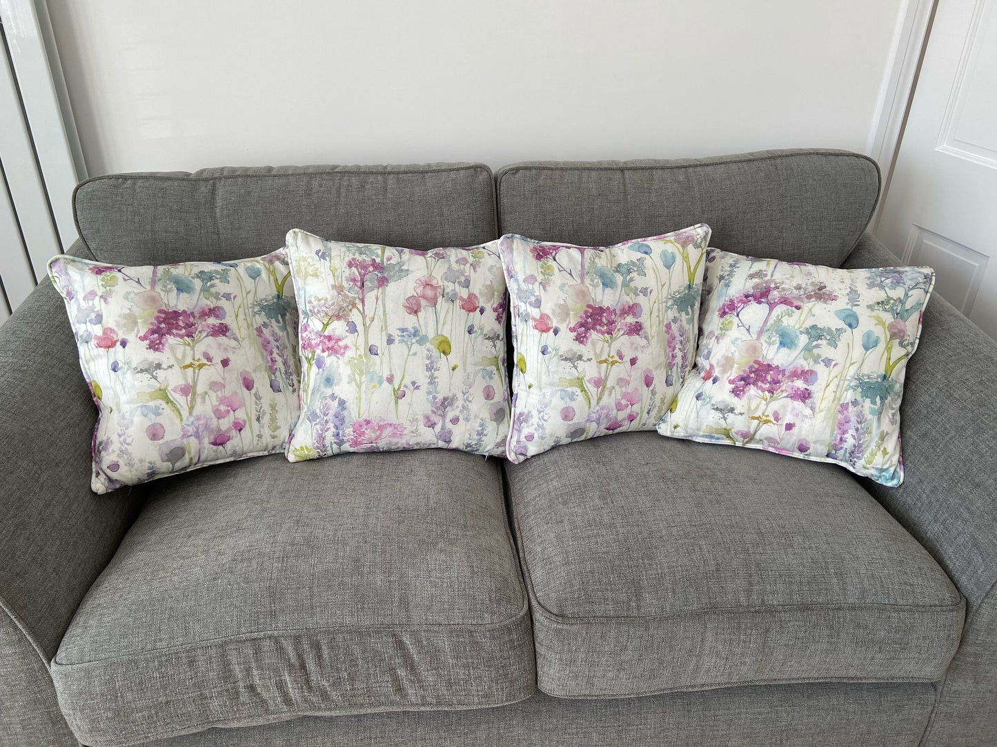 Voyage Maison Ilinizas Summer Cushions with Fillers Various Sizes 28cm - 60cm, Colourful Modern Home Furniture Decoration, Floral Purple