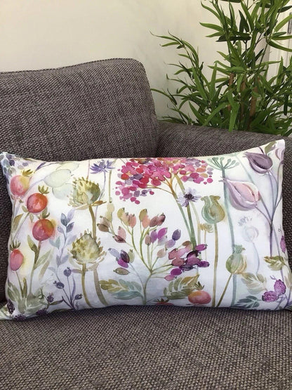Voyage Maison Hedgerow Lotus Cream Cushions with Fillers, Colourful Home Decor, Floral Pattern, Various Sizes 28cm , 36cm, 43cm , 60cm