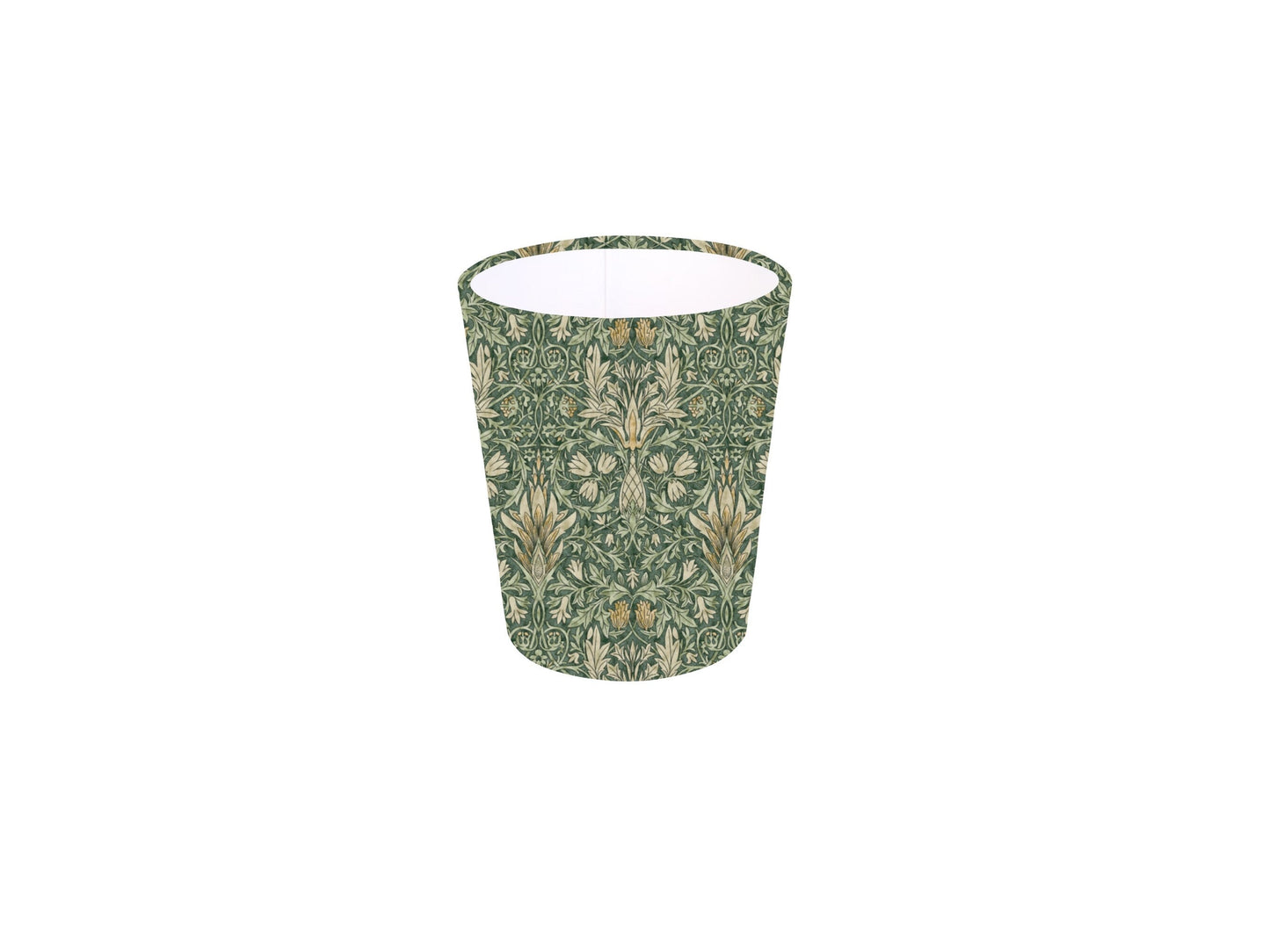 Handmade William Morris Snakeshead Forest Waste Paper Bin, Made in UK, Floral Theme, Birds, Home Decor Gift
