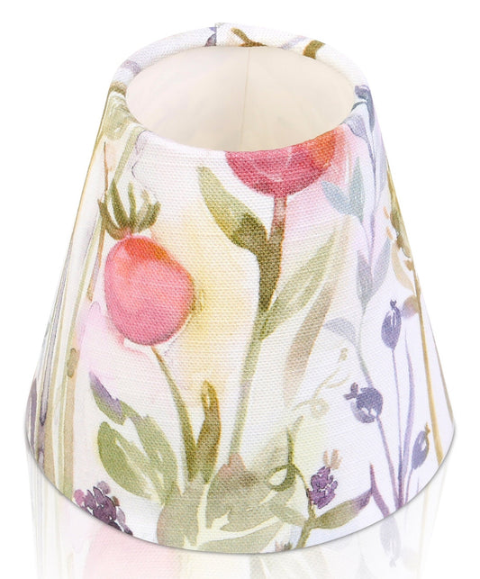 Handmade VOYAGE Floral CANDLE SHADE || Small lamp shade, Colourful Home Decor Gift, Small Light Shade, Made in Uk, Gold, Cream, Pink, Orange