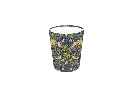 Handmade William Morris Strawberry Thief Navy Waste Paper Bin, Made in UK, Floral Theme, Yellow and Red Flowers, Home Decor Gift