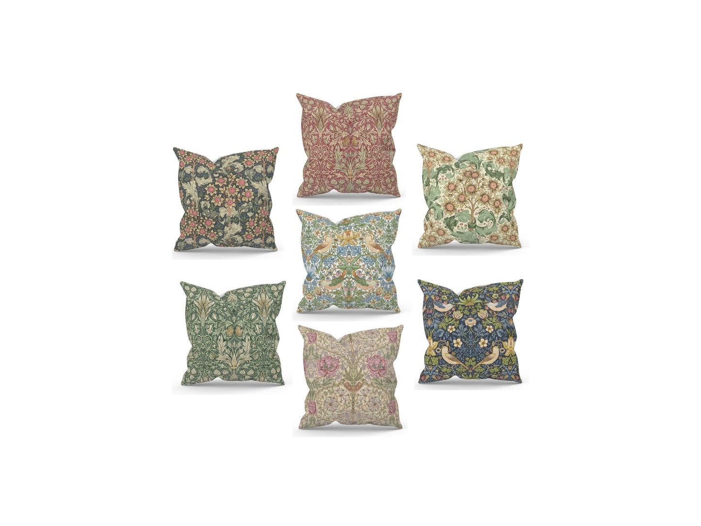 Handmade William Morris Cushion with Fillers