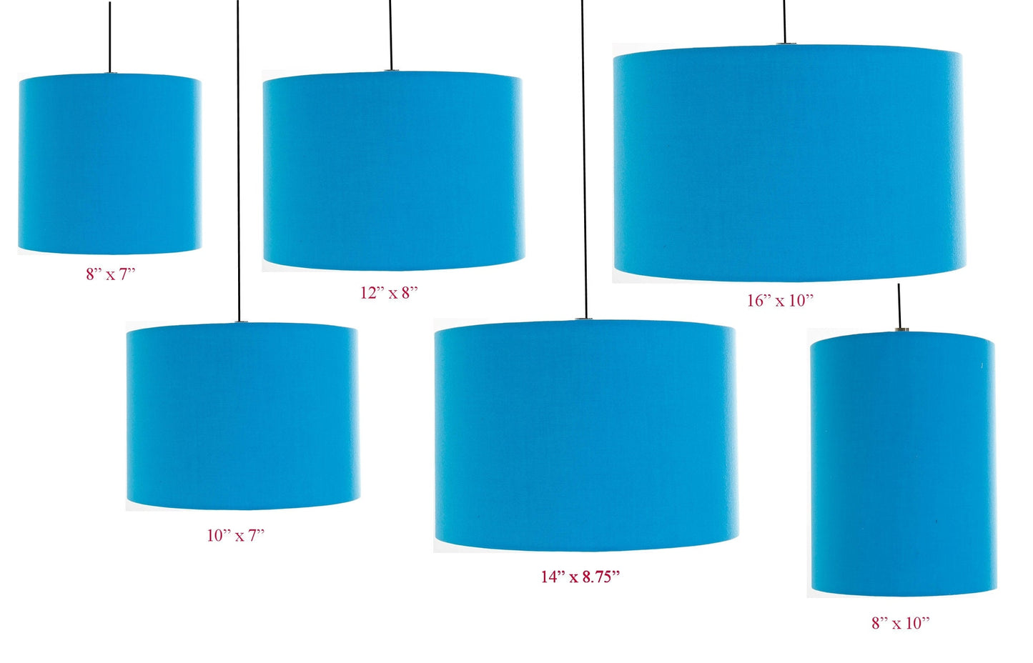 Plain Peacock Blue Drum Lampshade