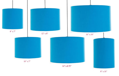 Plain Peacock Blue Drum Lampshade