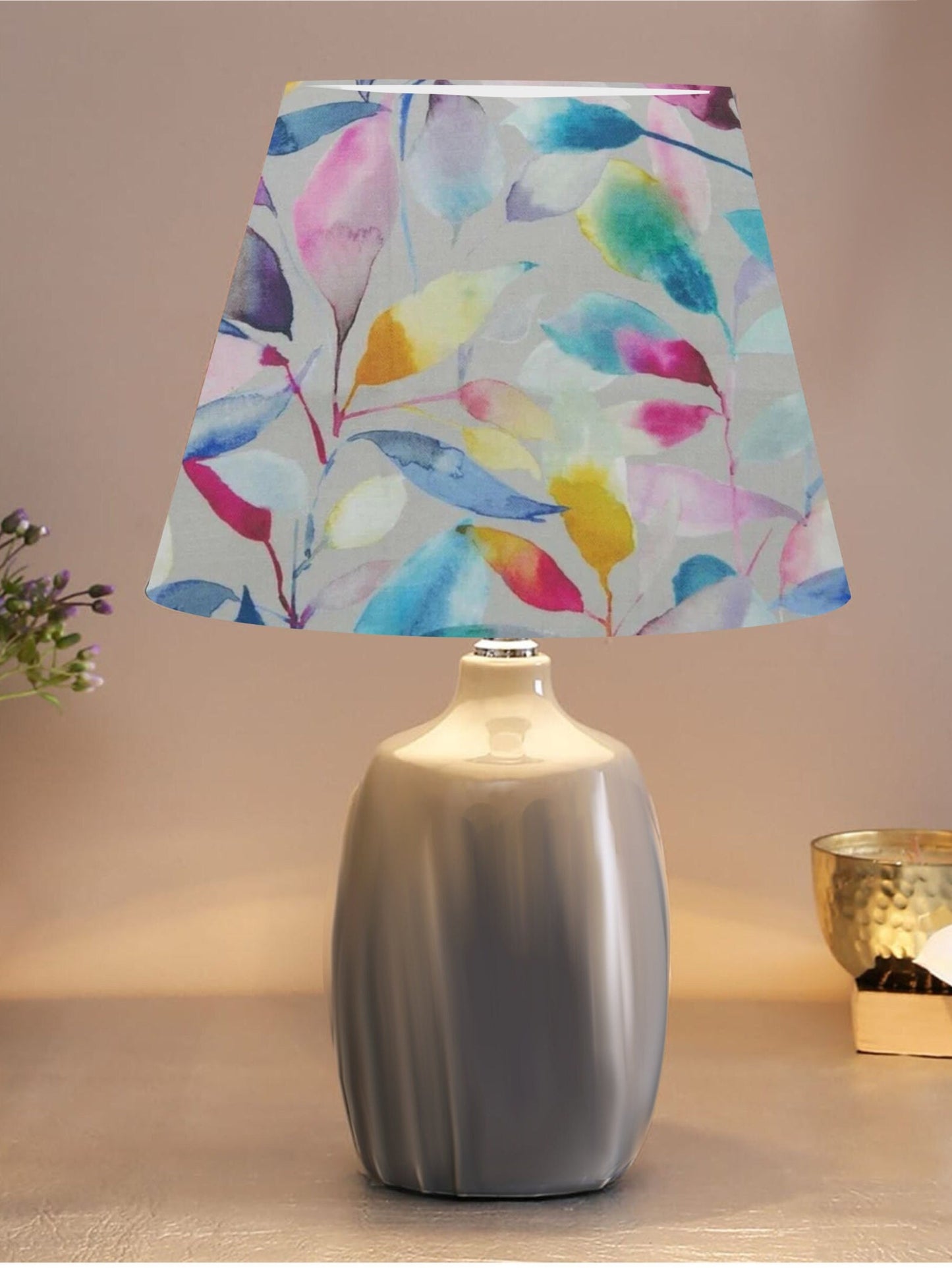 Voyage Maison Brympton Lotus Stone Empire Lampshade Ceiling Light / Table Lamp / Pendant, Colourful Home Decor, Made in UK
