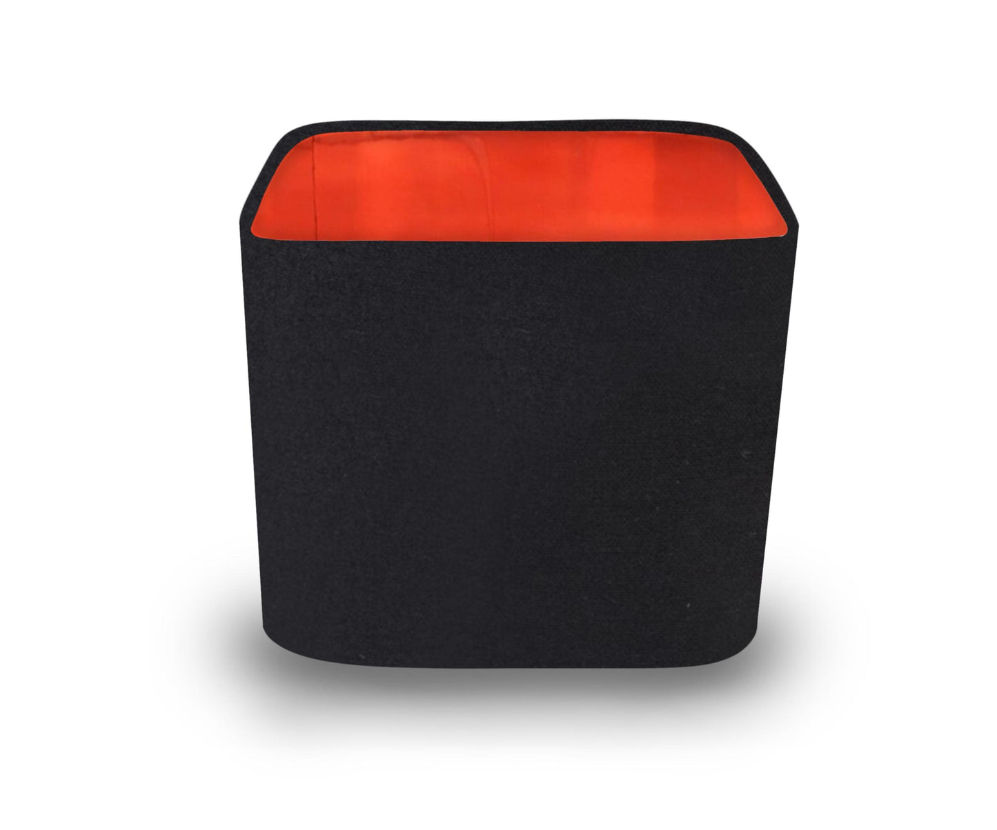 Black Cotton with Metallic Interior Rounded Square Lampshade, Table/Ceiling