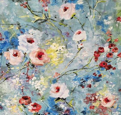 Handmade Monet Watercolour Flower Botanical Waste Paper Bin