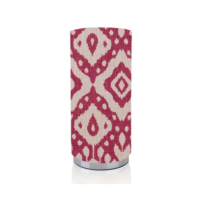 Handmade Marrakech in colours Pink Begonia or Ink, Chrome base Pad Lamp/Nightlite, Home Decor Gift, Made in UK, Geometric Pattern