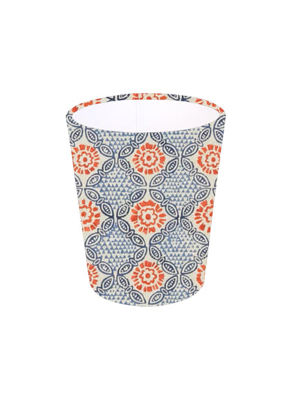 Handmade Stardust Chilli Waste Paper Bin, Made in UK, Abstract Tile Theme, Home Decor Gift, Red, Blue