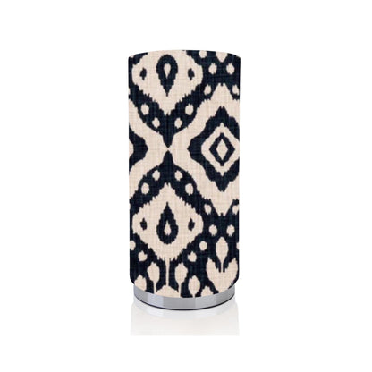 Handmade Marrakech in colours Pink Begonia or Ink, Chrome base Pad Lamp/Nightlite, Home Decor Gift, Made in UK, Geometric Pattern