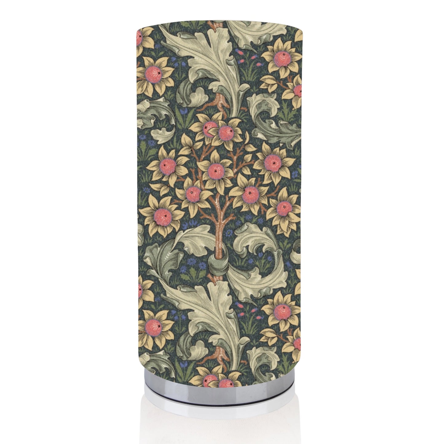 Handmade William Morris Design Chrome base Pad Lamps/Nightlites