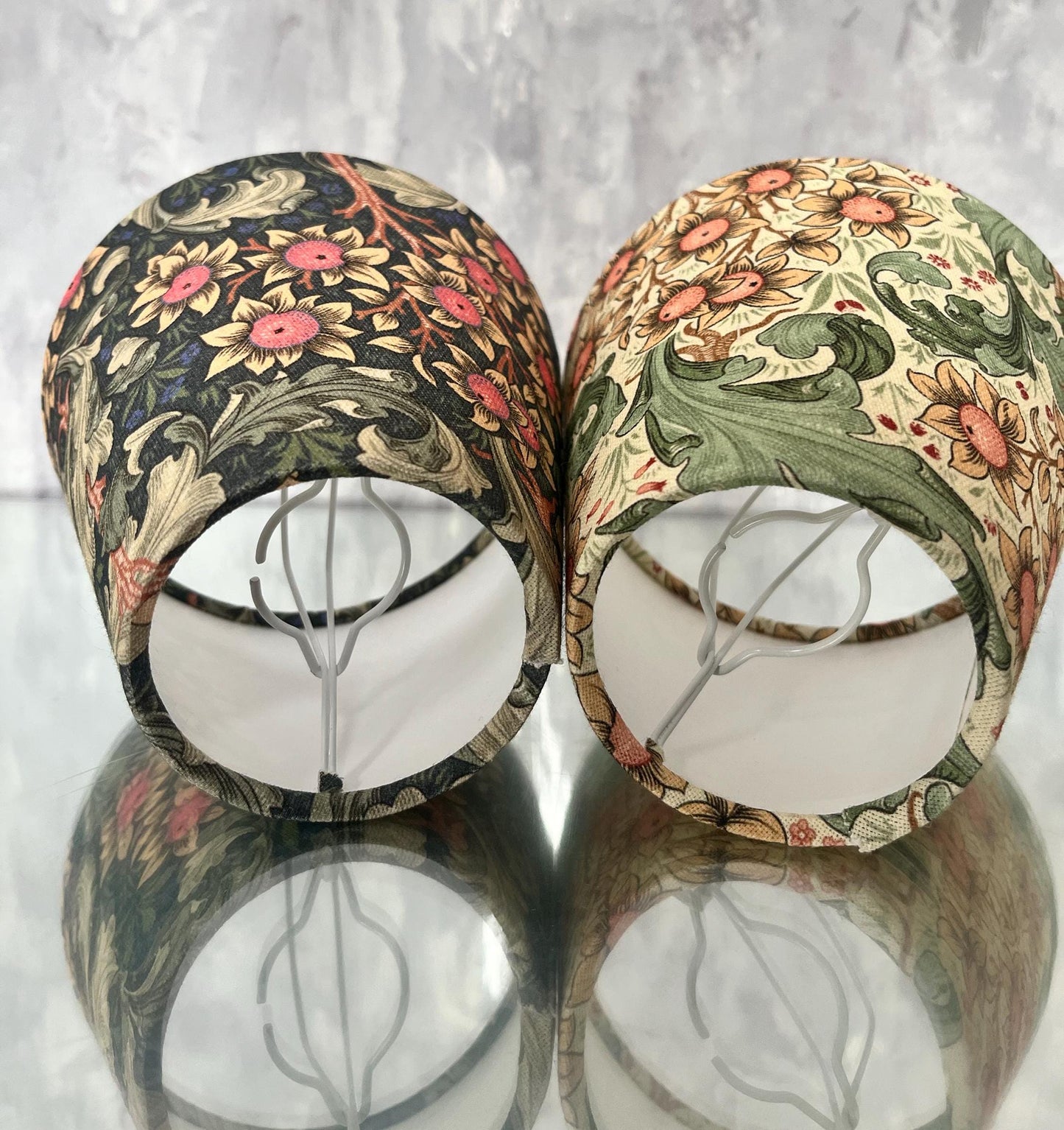 Handmade William Morris Orchid Nightshade CANDLE SHADE || Small lamp shade, Colourful Home Decor Gift, Small Light Shade, Made in Uk, Green