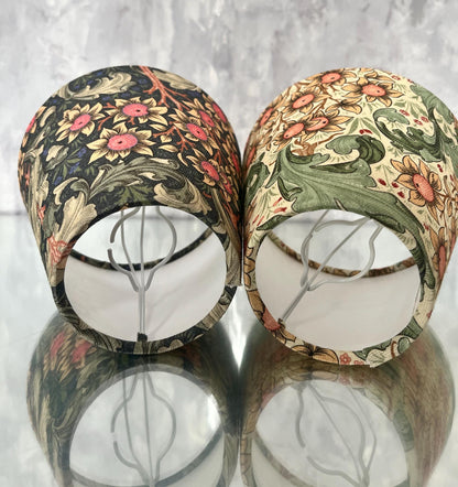 Handmade William Morris Orchid Nightshade CANDLE SHADE || Small lamp shade, Colourful Home Decor Gift, Small Light Shade, Made in Uk, Green