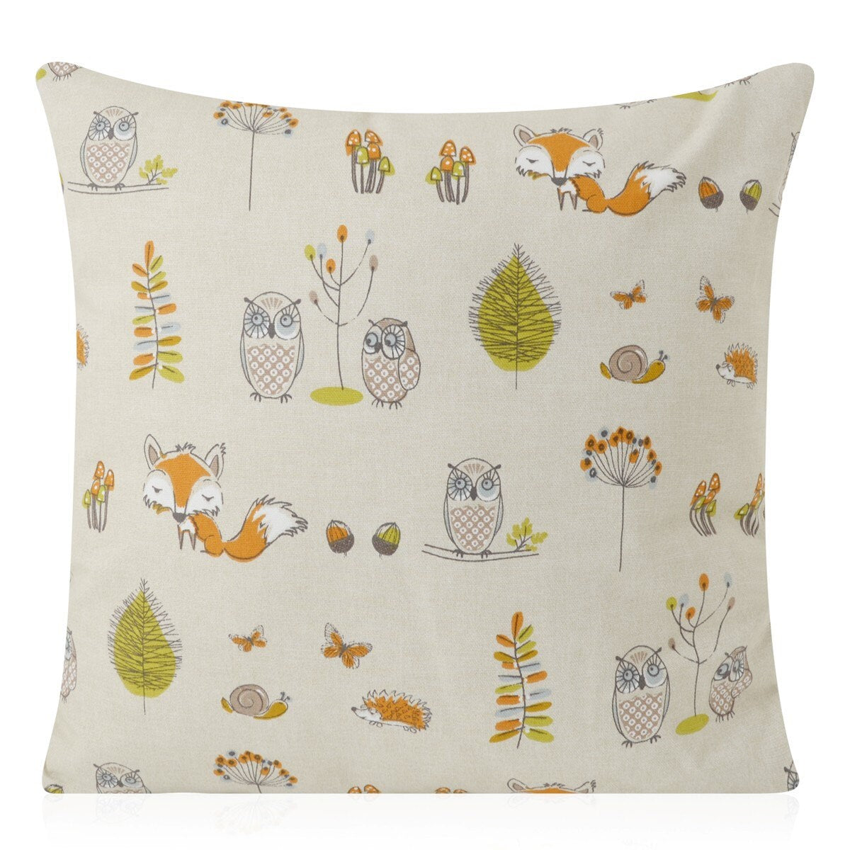 Fryetts Fox & Owl Childrens Cushions with Fillers Various Sizes, Colourful Home Decor Gift, Handmade in UK, Animal Cartoon Wildlife Nature