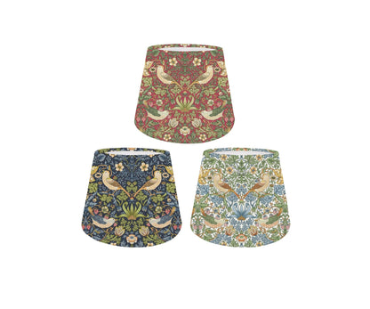 William Morris Strawberry Thief Empire Lampshade Ceiling Light / Table Lamp / Pendant, Home Decor, Handmade in UK, Crimson, Sky, Navy