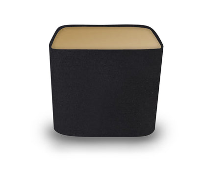 Black Cotton with Metallic Interior Rounded Square Lampshade, Table/Ceiling