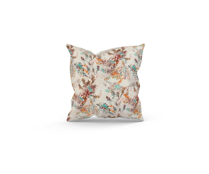 Fibre Naturelle Giverny - Citroulle Orange Filled Cushion, Yellow Floral Pillow, Custom Cushion, Handmade in UK