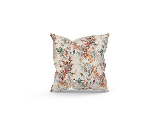 Fibre Naturelle Giverny - Citroulle Orange Filled Cushion, Yellow Floral Pillow, Custom Cushion, Handmade in UK