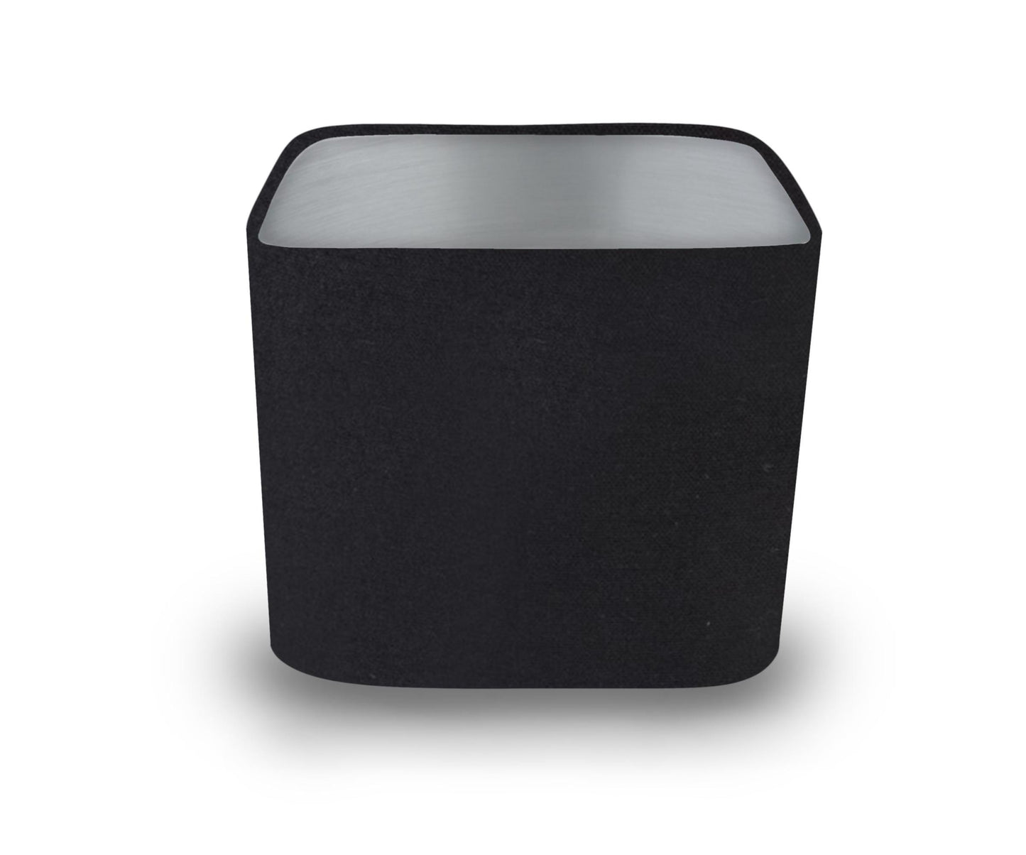 Black Cotton with Metallic Interior Rounded Square Lampshade, Table/Ceiling