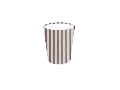 Handmade Kashmira Ruby Red Waste Paper Bin, Colourful Home Decor Gift, Office/Bedroom/Living Room Bin, Wine Red, Striped, Uk