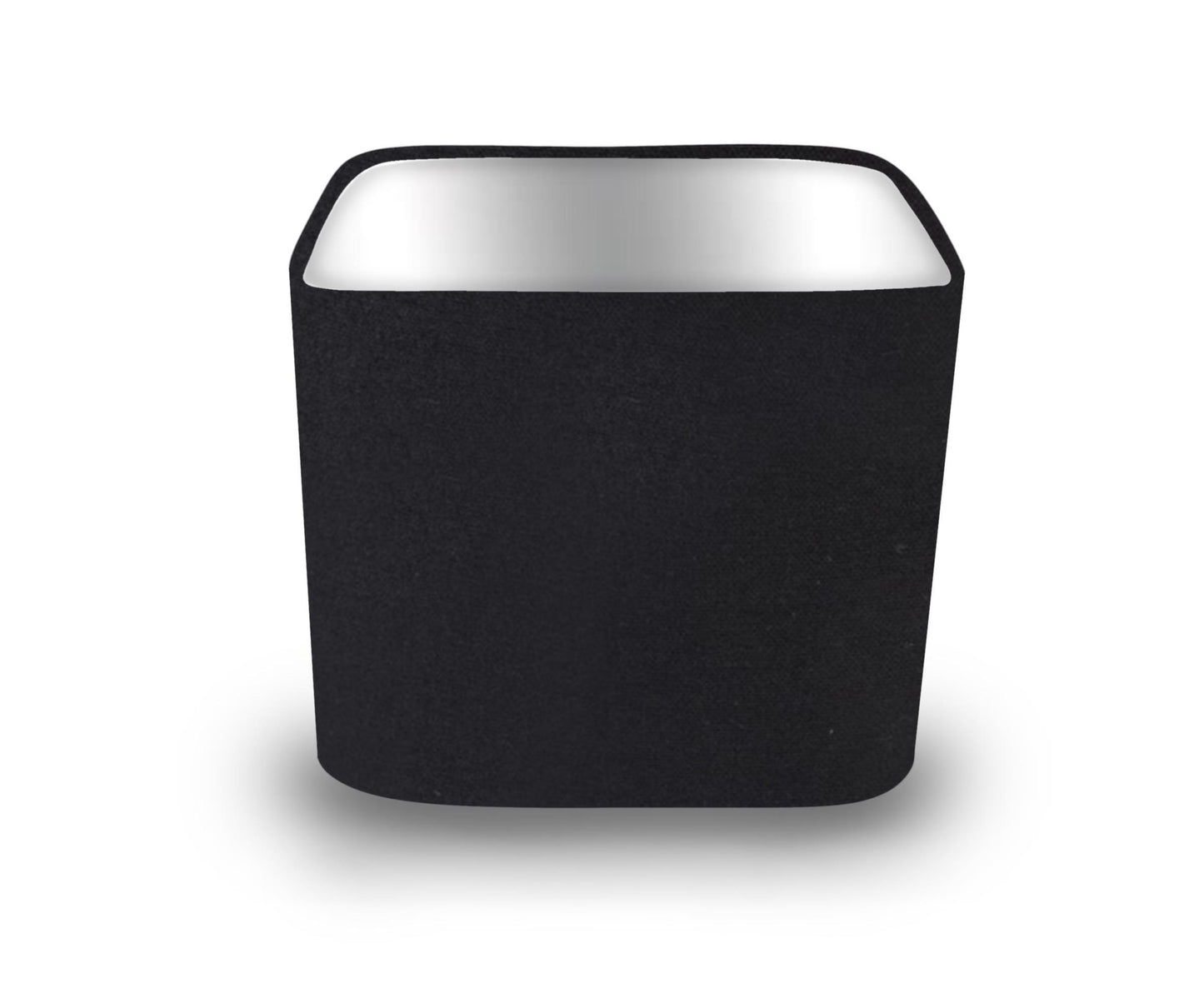 Black Cotton with Metallic Interior Rounded Square Lampshade, Table/Ceiling