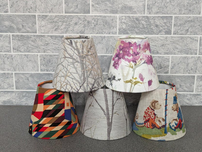 Handmade VOYAGE/Fryetts/Bauhaus, Monkey, Rufus, Burley, Stag CANDLE SHADE Small lamp shade, Nature Theme Natural Woodland Floral Home, Uk