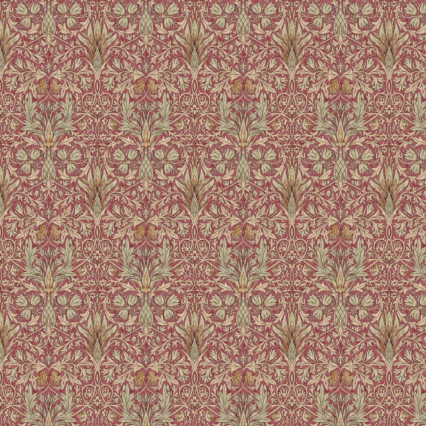 Handmade William Morris Snakeshead Wine Waste Paper Bin, Made in UK, Floral Theme, Birds, Home Decor Gift