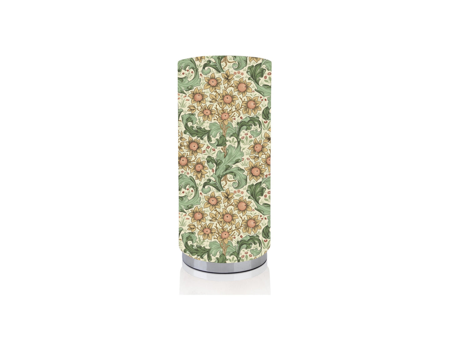 Handmade William Morris Orchid Buttercup Chrome base Pad Lamp/Nightlite