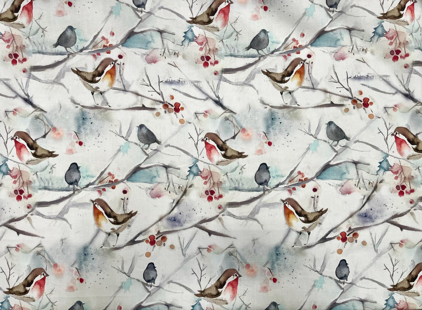 New Handmade Voyage Maison Snowy Song Blue Bird Waste Paper Bin, Colourful Home Decor Office Bedroom Bin, Red Robin, Blue, Green, Made in UK