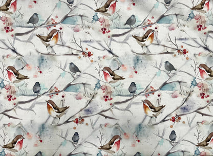 New Handmade Voyage Maison Snowy Song Blue Bird Waste Paper Bin, Colourful Home Decor Office Bedroom Bin, Red Robin, Blue, Green, Made in UK