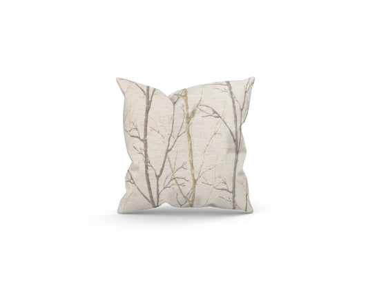 Fibre Naturelle Silver Birch (Burley) Cushion with Fillers, Various Sizes, Silver Grey Tree, Handmade In UK