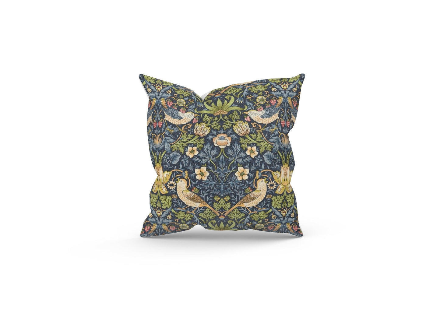 Handmade William Morris Strawberry Thief Navy Cushion with Fillers Various Sizes 28cm, 36cm, 43cm, 60cm, Modern Home Decor, Made in Uk