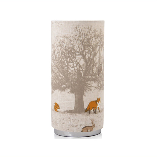 Handmade Fryett's Tatton,Tree and Stag fox Table Chrome Pad Lamp/ Nightlite