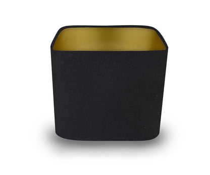 Black Cotton with Metallic Interior Rounded Square Lampshade, Table/Ceiling