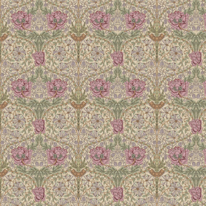 Handmade William Morris Honeysuckle Rose Waste Paper Bin, Made in UK, Floral Theme, Yellow and Red Flowers, Home Decor Gift