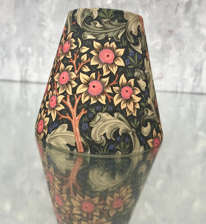 Handmade William Morris Orchid Nightshade CANDLE SHADE || Small lamp shade, Colourful Home Decor Gift, Small Light Shade, Made in Uk, Green