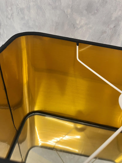 Black with Metallic Mirrored/ Brushed/ 3M Interior Curved Rectangle Lampshades/Pendant