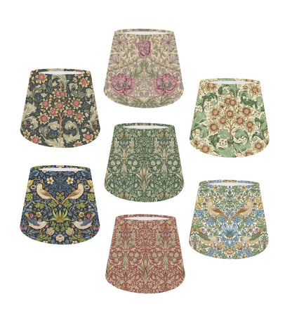 William Morris Empire Lampshade Ceiling Light / Table Lamp / Pendant, Home Decor, Handmade in UK, Snakeshead Forest/ Wine, Honeysuckle Rose