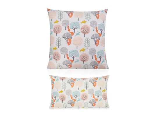 Childrens Forest Scene Hares / Squirrels  Orange/Yellow Cushions with Fillers Various Sizes